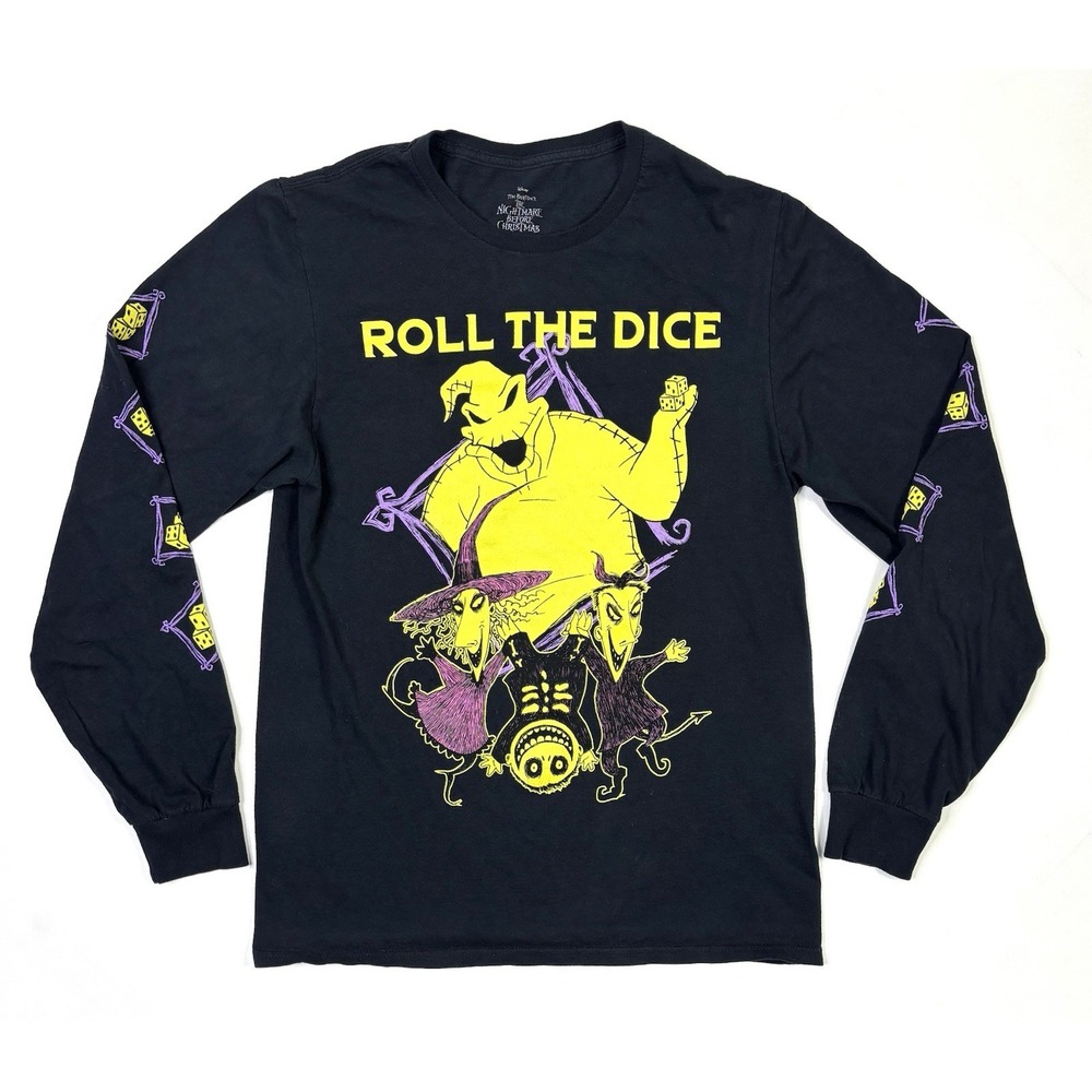 The Nightmare Before Christmas Long Sleeve T-Shirt Medium Roll The Dice Disney
